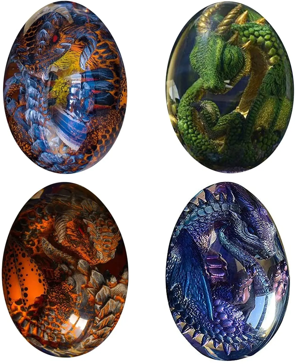 Lava Dragon Egg Transparent Crystal Dinosaur Egg Resin Sculpture Souvenir Xmas 
