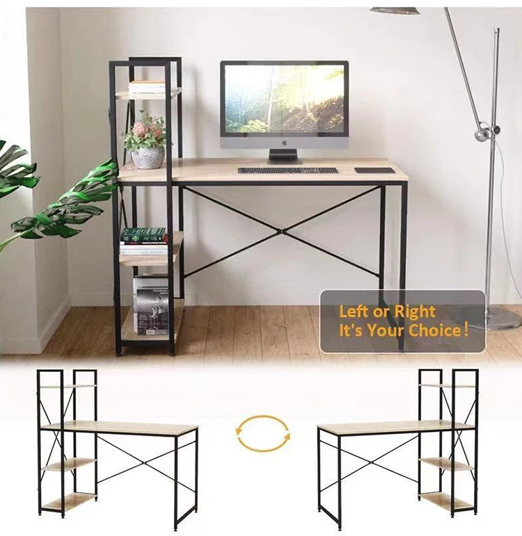 Luxury Executive Office Desk Bookshelf Multifunctional Computer Desk