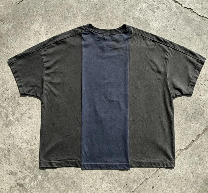 Vintage Sporty Style 100% Soft Combed Cotton 500 Gsm Breathable Two-Piece Baggy Oversized Jorts Tee Shirt Set for Men gallery 2