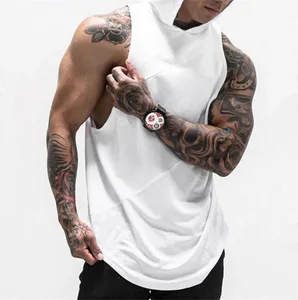 Muscle Bodybuilding Men Cotton Stringers Tank Tops Cut Off T-shirt Workout Sport Gym Sleeveless Hoodie