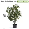 90cm(3.0ft) White Ruffled Rose Tree