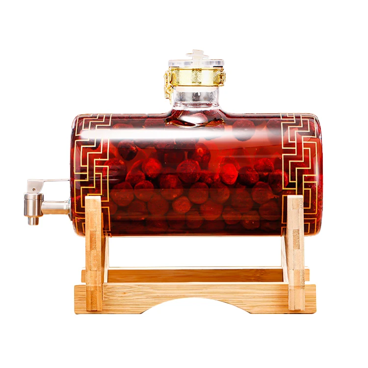 2.5L/5L/7.5L High Borosilicate Glass Barrel Wine Dispenser With Tap Faucet Spigot