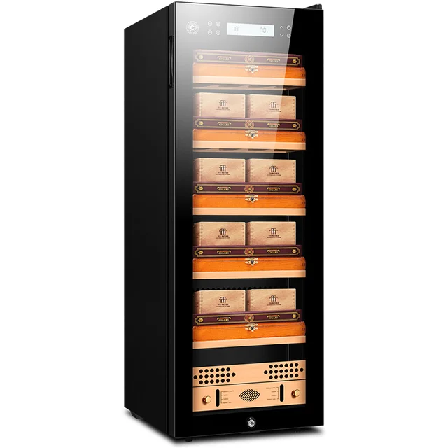 CIGARLOONG Constant temperature and humidity cigar humidor, beech wood machine compressor wine cabinet cigar cabinet