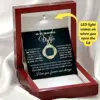 Necklace gold wooden box with lamp