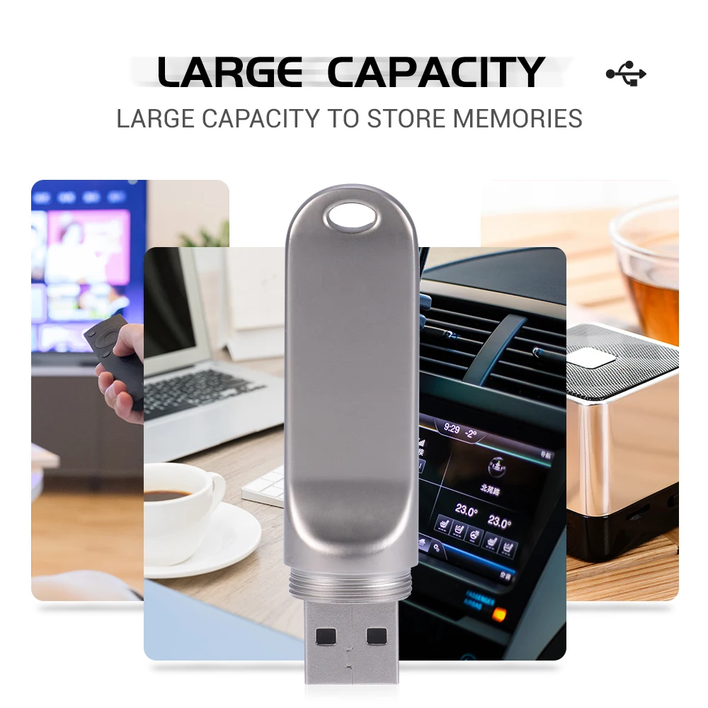 Custom Logo Metal USB 3.0 Pendrive Key Chain New 2GB 4GB 8GB 16GB USB Flash Drive Memory Stick Mini Pen Drive FlashDisk