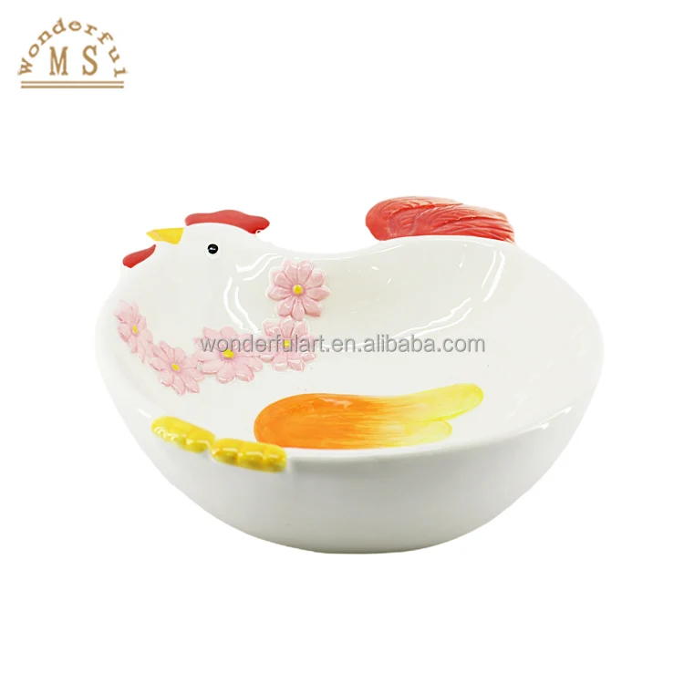 Dining Table Ceramic Daisy Chicken Decorative Children Bowl Wholesale Small Creative porcelain Cartoon Kitchenware for Easter