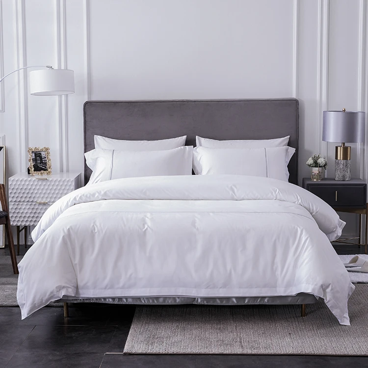 Bettwäsche-set Baumwolle Jacquard Luxus Bettwäsche Weiß 5-sterne Schlafzimmer Satin Hotelbedarf Bettlaken Bettdecke