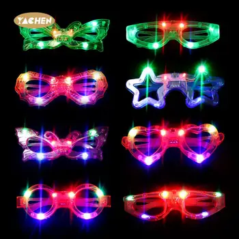 YACHEN Neon Colorful Light up Eyeglasses Luminous Star Shape Led Party Glasses for Kids Birthday Halloween Christmas Parties