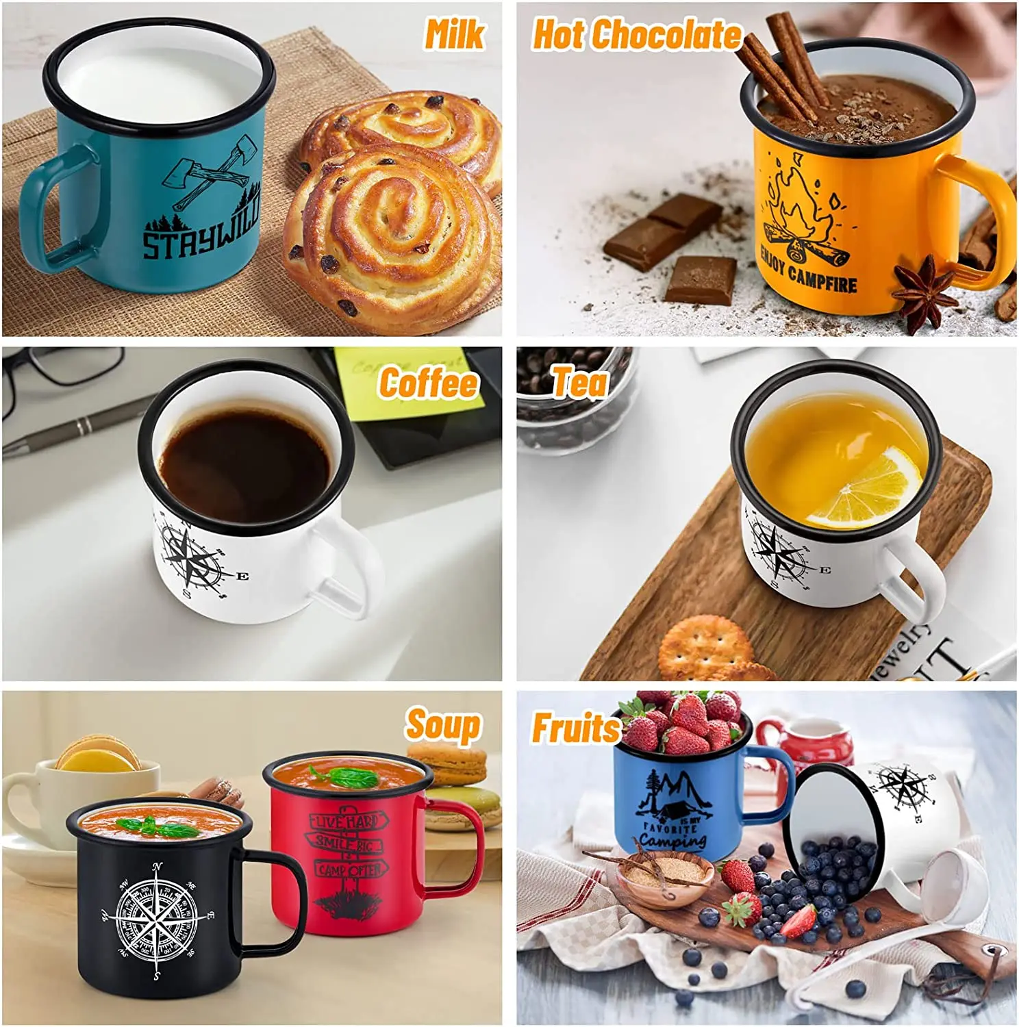 Custom Camping Accessories Stainless Steel Cup Travel Picnic White