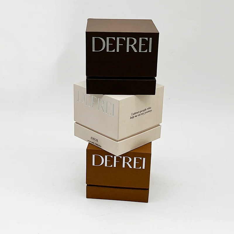 Custom Luxury Empty Rigid Paper Cardboard Gift Packaging Eco-Friendly Wholesale Luxury Soy Candle Black Box Packing Custom Logo details