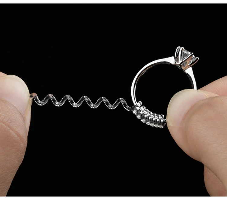 Силиконовый регулирующий Размер кольца для свободных колец Невидимый Прозрачный