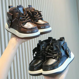 2026 Spring Autumn British Fashion Children's for Martin Boots New Boys' Girls' Short Leather Boots Soft PVC Sole Baby Shoes