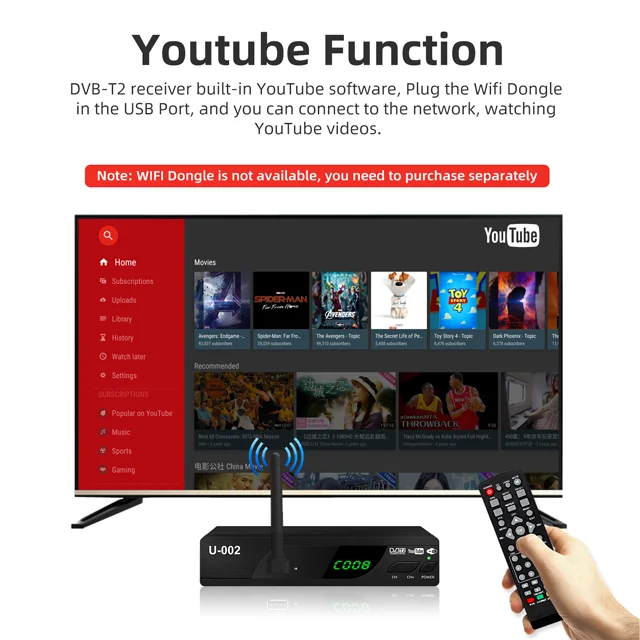 Mpeg2 Set-top Box Icone Iron Pro Set-top Box Hevc H.265 Dvb-t2 FTA Airtel Set-top Box China OEM ODM Factory