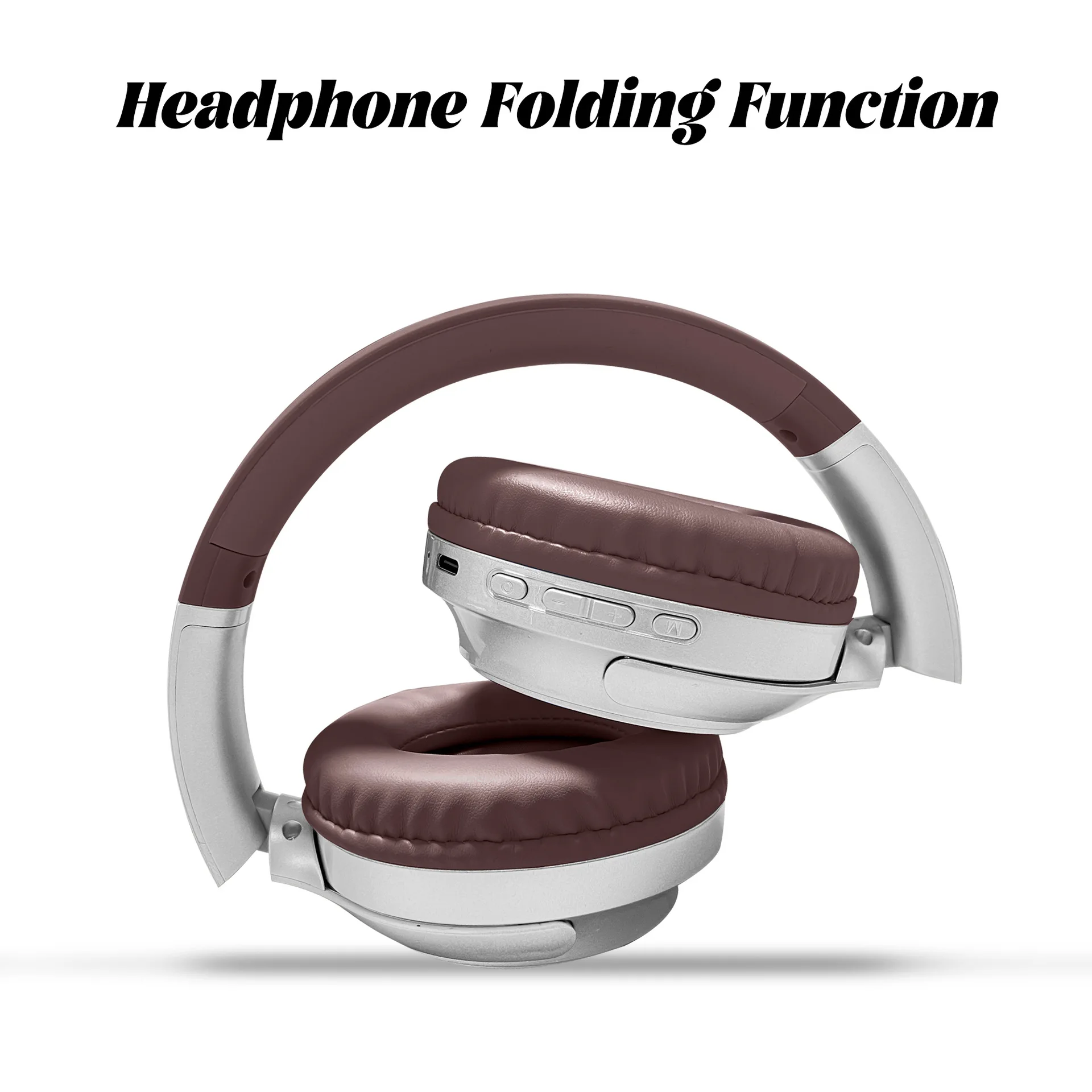 Insert Retro Style UV Craft Design Foldable Headphone ANC Noise Headset  Battery Digital Display Heavy Bass Earphones