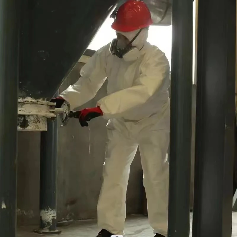Chemical Hazmat Suit Disposable Overall Protection Protective Coveralls ...