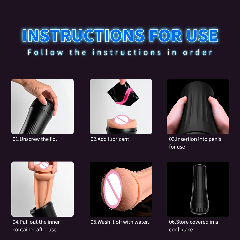 Manual male masturbator product packaging