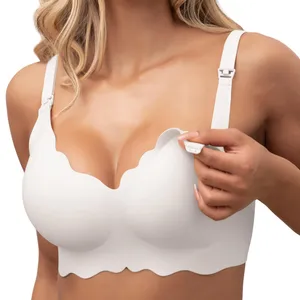 High Quality Wholesale Maternity Nursing Bras No Underwire Bralette Seamless Breastfeeding Full Cup High Support Push up Bra