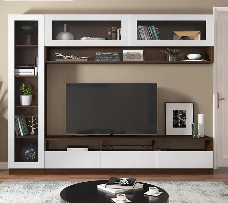 Modern Simple Background Wall Tv Stand Wood Tv Hanging Cabinet Designs -  Buy Wall Tv Cabinet Design,Modern Wooden Sliding Door Tv Cabinet,Tv Unit  And Coffee Table Set Product on 