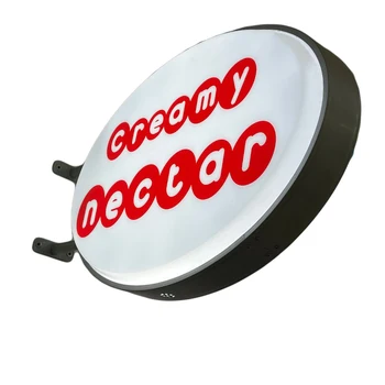 Led custom size round light box Wall Mounted Sign Board Outdoor Led Advertising Light Box 3d advertising boards