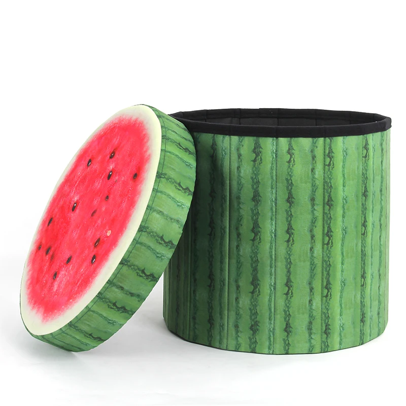 RTS Hot Sales Design Fruit Stool Cheap Children Stool Round Storage Ottoman for Shoes Change