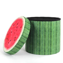 RTS Hot Sales Design Fruit Stool Cheap Children Stool Round Storage Ottoman for Shoes Change