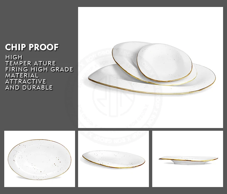 High quality hotel white egg shaped plate dinnerware ceramic dish