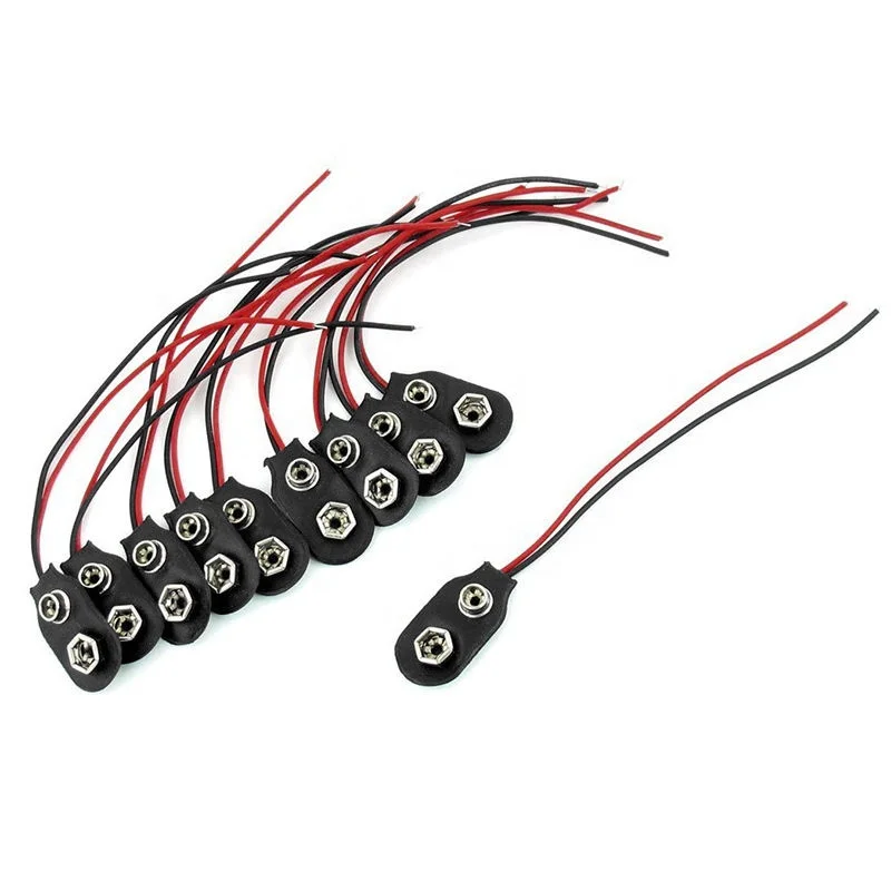 GLOBALTONE GT3-1840 I Type 9V Battery Snap Clip Connector BMS Soft Shell Lead Wire Metal Plastic Batteriehalter/Support Batterie