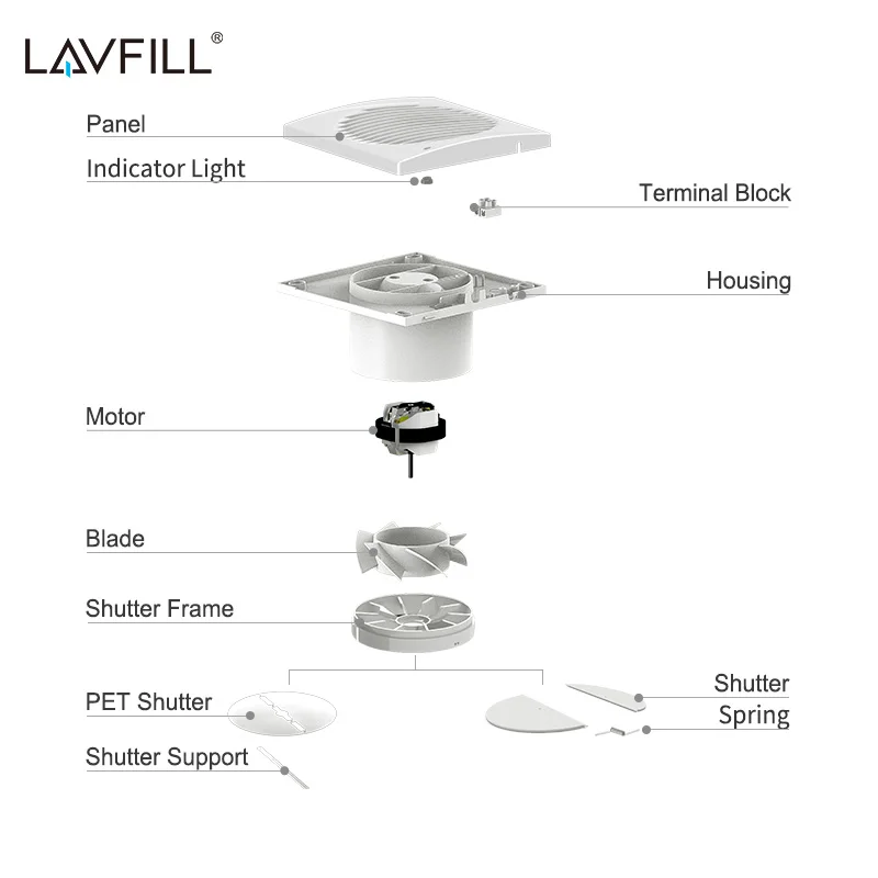 220v Kitchen Exhaust Fan Wall Mounted 4 in Exhaust Fan 100mm Bathroom Extractor Fan
