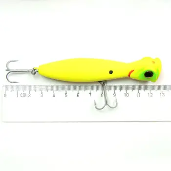 CHEERY High Quality 100mm 17g Printed PVC VMC Hook Popper Lure for Bass Action Topwater in River Lake Stream – Popper – view 5