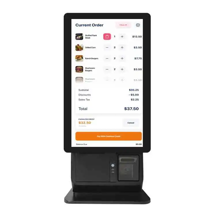 Все в одном, pos-система 21,5 дюйма, настенный сенсорный экран для быстрого питания, киоск для заказа для ресторанов