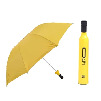 Custom Logo Manual Open UV Protection Wine Bottle Umbrella Adorable Foldable Feature Classic Country Craftsman Manufacturer