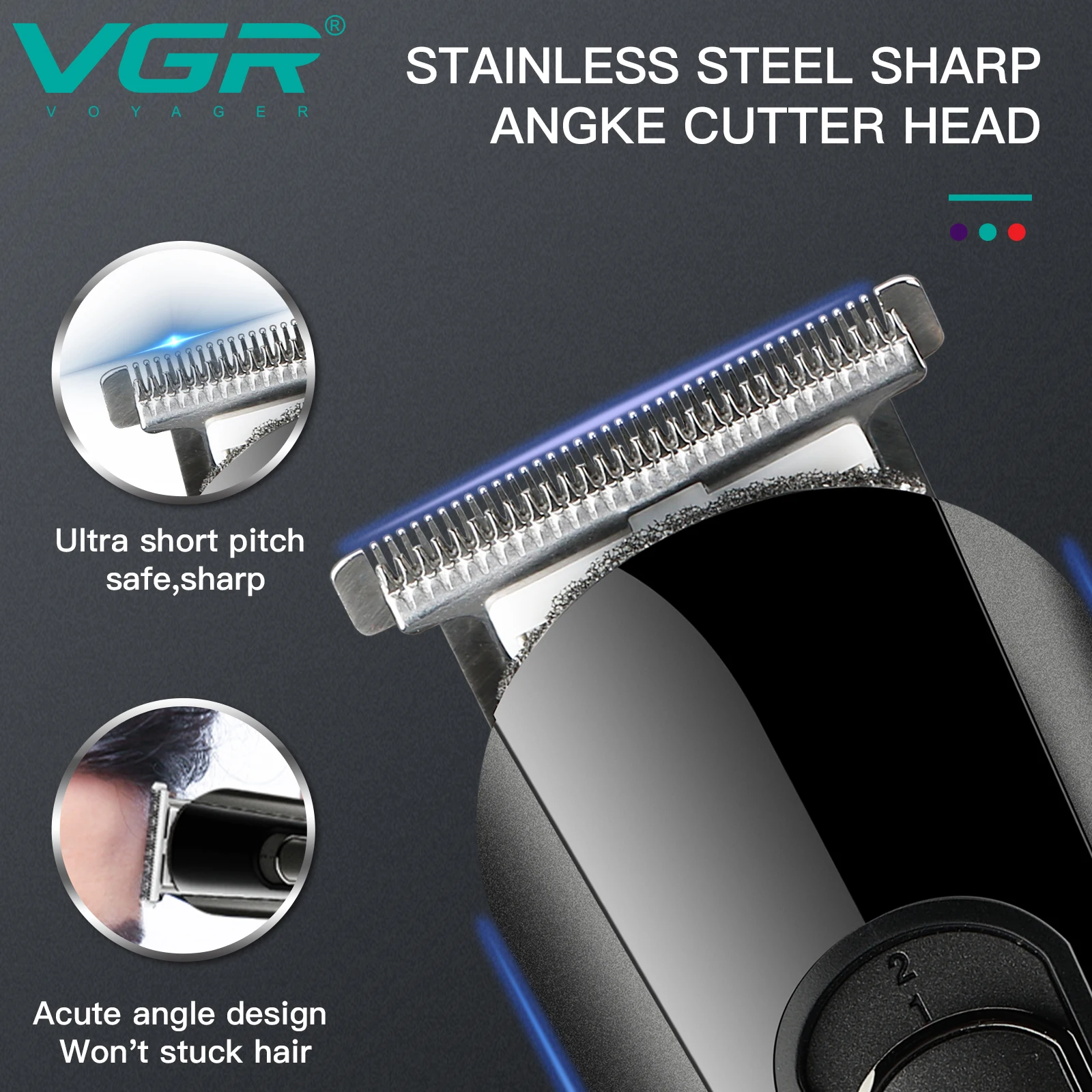 VGR электрический набор для ухода за волосами триммер Набор для ухода для мужчин триммер для волос наборы со светодиодным дисплеем V-175