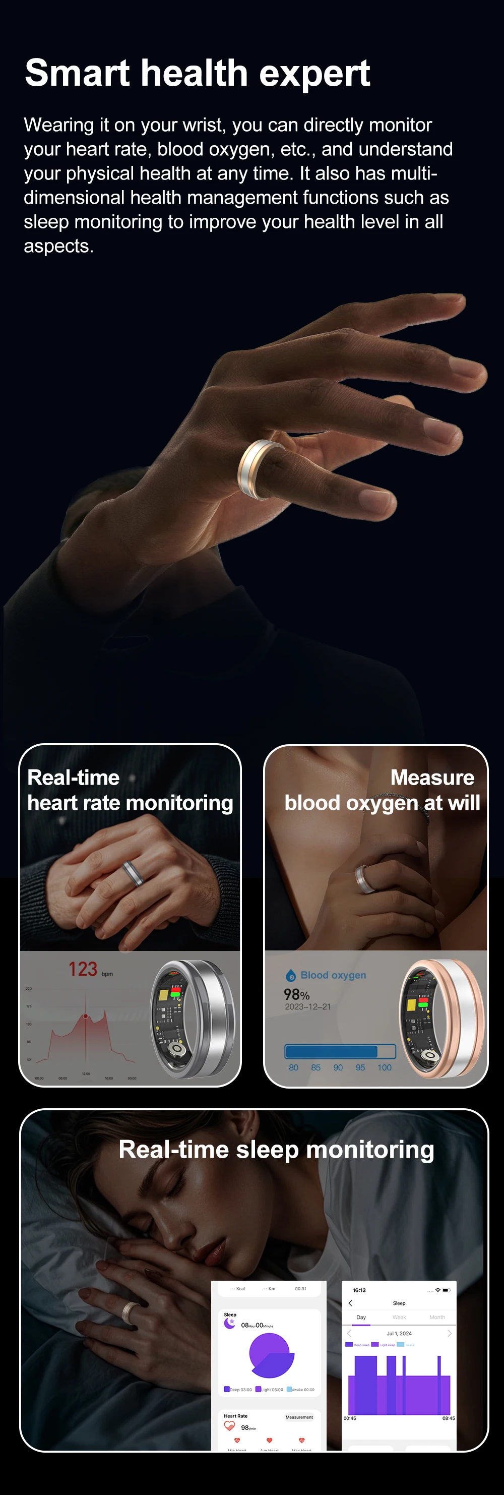 R18 Smart Rings Take Photos Heart Rate Blood Pressure Blood Oxygen Sleep Health Monitoring Smart Wearable Ring - Buy R18 Smart Rings smart Wearable Ring health Smart Rings