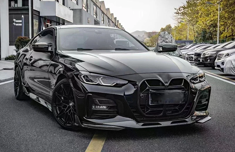product tiypeor carbon fiber front bumper grille with acc for bmw 4 series g22 csl style front bumper double kidney center grill frame-10