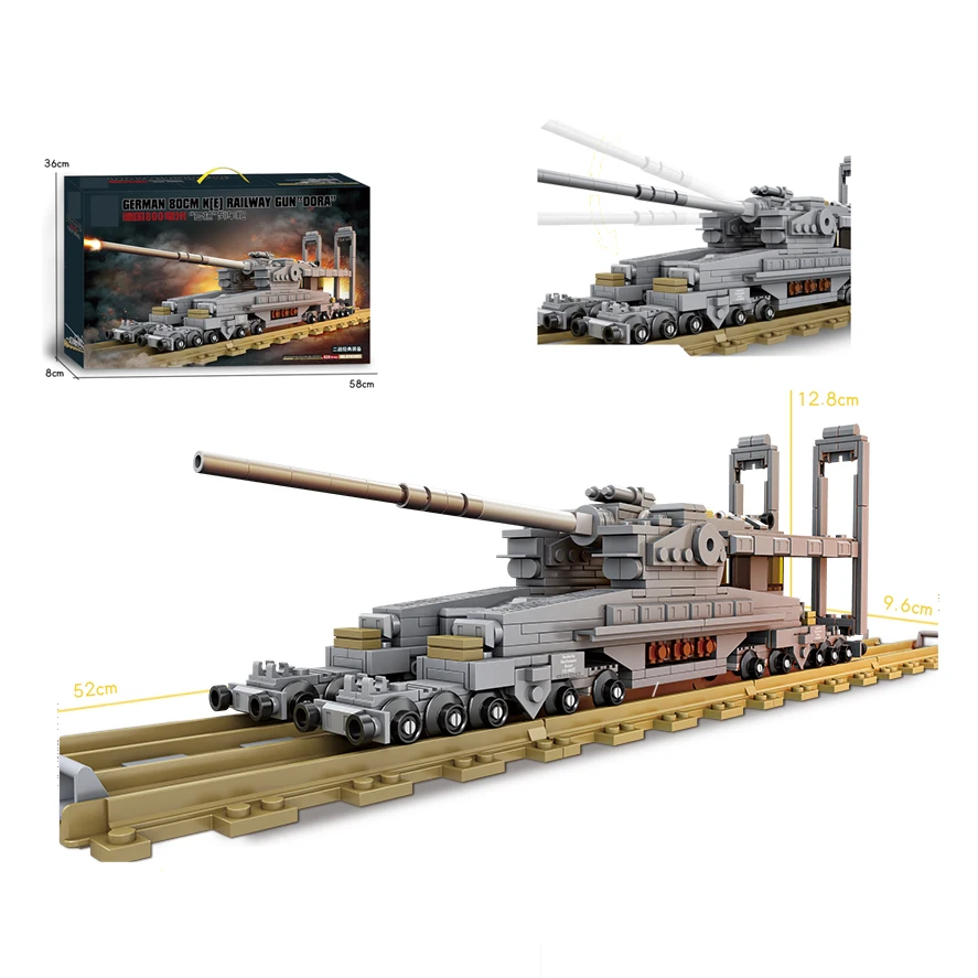 Plastic-WW2-628pcs-Brick-
