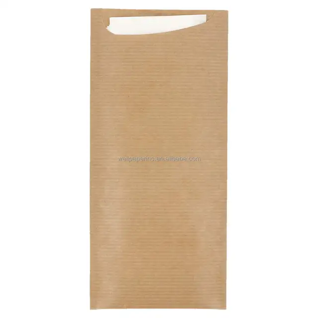 Kraft pouch bag with Napkin,190x75mm,Delivery within 15 days