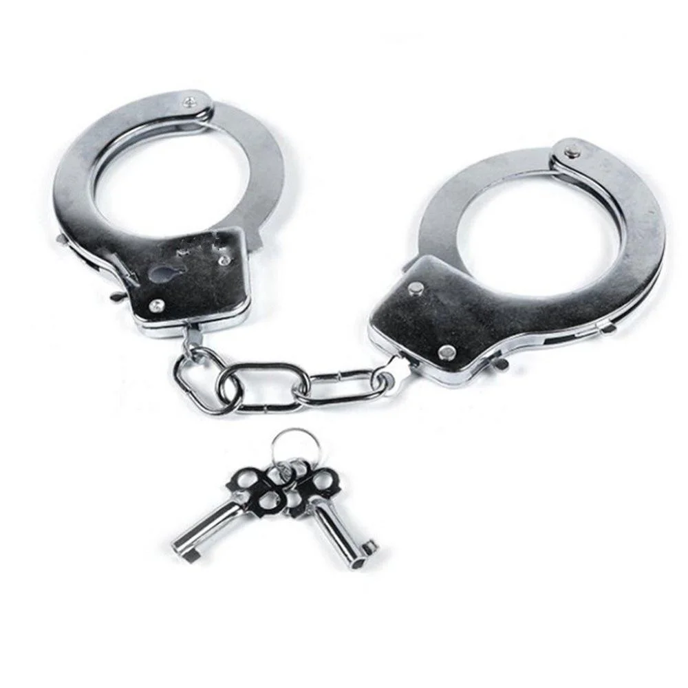 Metal Handcuff With Key Kids Handcuffs Swat Role Play Game Toy Costume