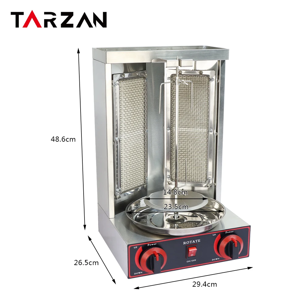 High Performance Mini Lpg Shawarma Toaster Gas Burner Kitchen Equipment Kabab Machine Gyro Grill