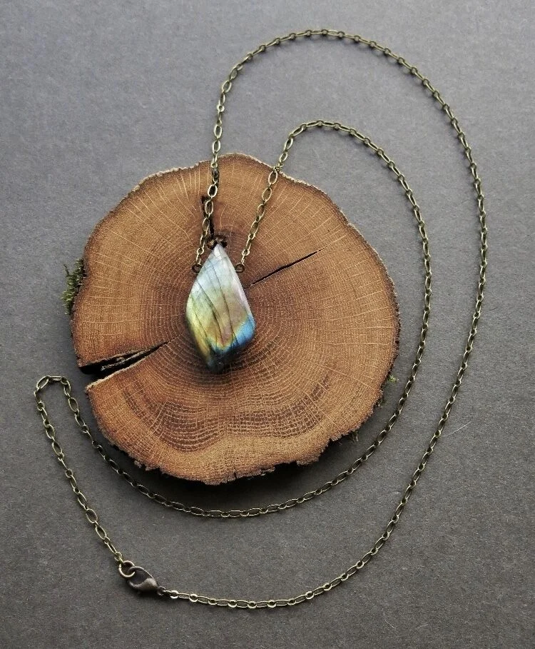 LS-A269 Новое поступление! Подвеска из натурального камня лабрадорита, ожерелье-цепочка из камня с античным бронзовым покрытием, оптовая продажа 2020