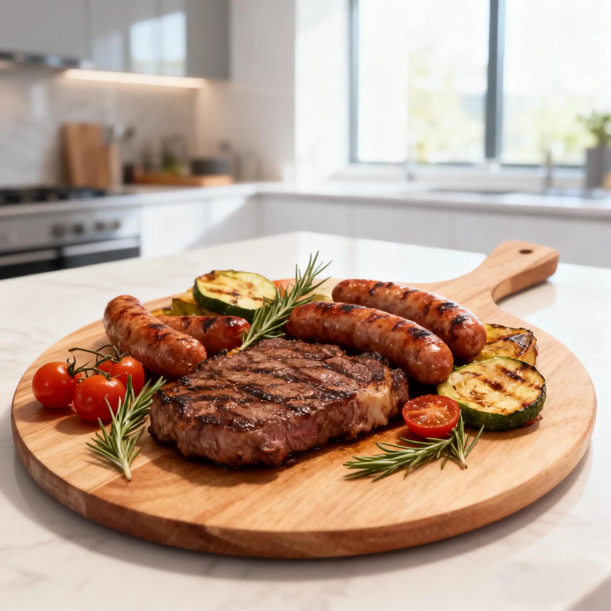 product custom round acacia wood cutting board with handle pizza peel serving tray charcuterie board for kitchen cheese bread meat-8