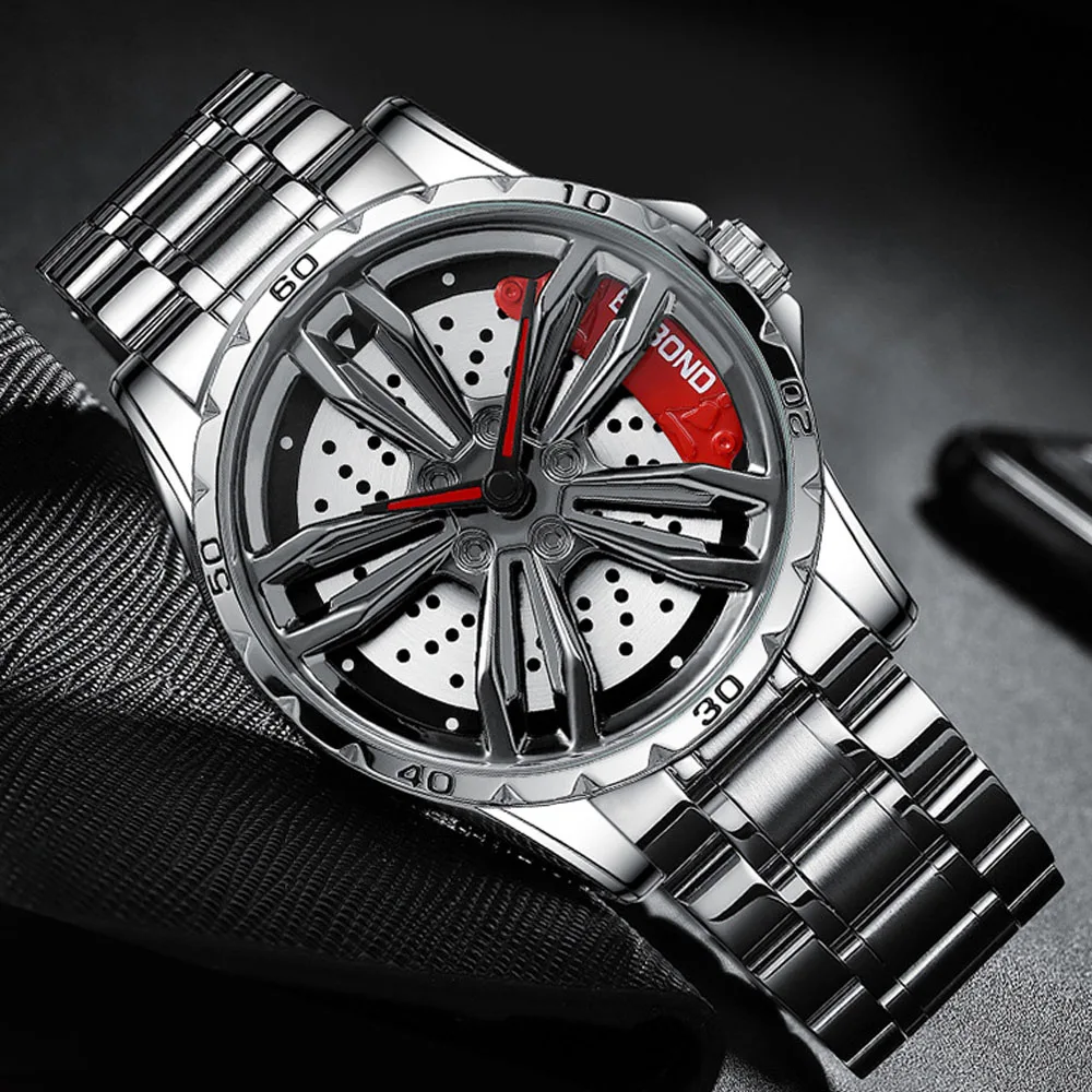 2024 montres rotatives pour hommes Sport roue de voiture montre