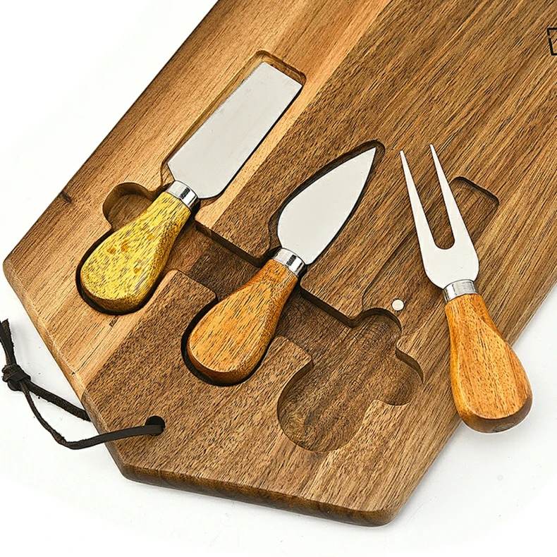 Acacia Wooden Charcuterie Cheese Cutting Board Set With Cheese Knives Buy Charcuterie Cheese