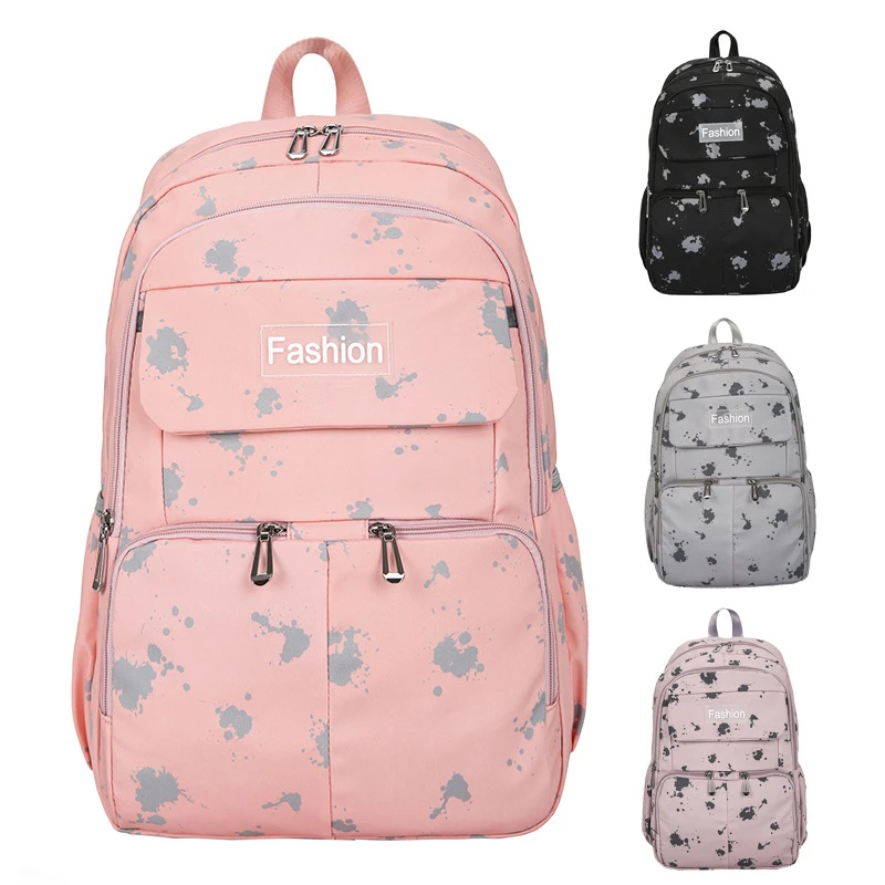 Promotional Sale New Multi Color Student School Bag Fresh and Sweet Print Nylon Backpack