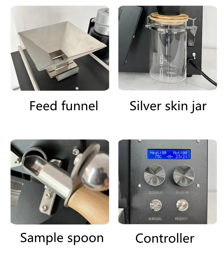 Tostador de granos de café verde, tostadora de cacao, 300g, máquina  tostadora de Café Industrial, precio