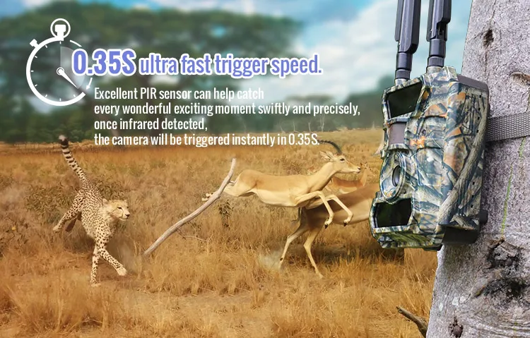 2.8C Wildtierkamera gsm mit 940 unsichtbaren IR-LEDs PIR-Bewegungserkennung fur Jagdpfad- und Tieruberwachung