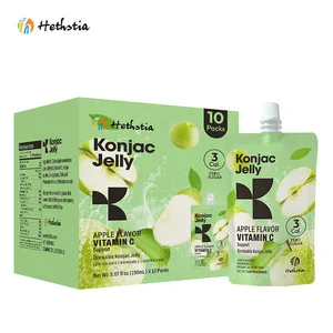 Private Label  Natural Healthy Customizable Packaging No Fat Sugar Free Vitamin C Vegan Snacks Konnyaku Apple Jelly