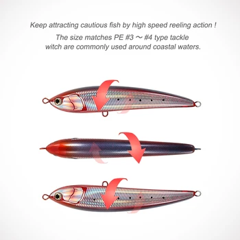 Jigging Pro 190mm 60g Hard Bait Pencil Fishing Lure ABS Material Floating Stick Bait for Saltwater Fish Ocean Boat Fishing Tuna – Metal Jig – view 5