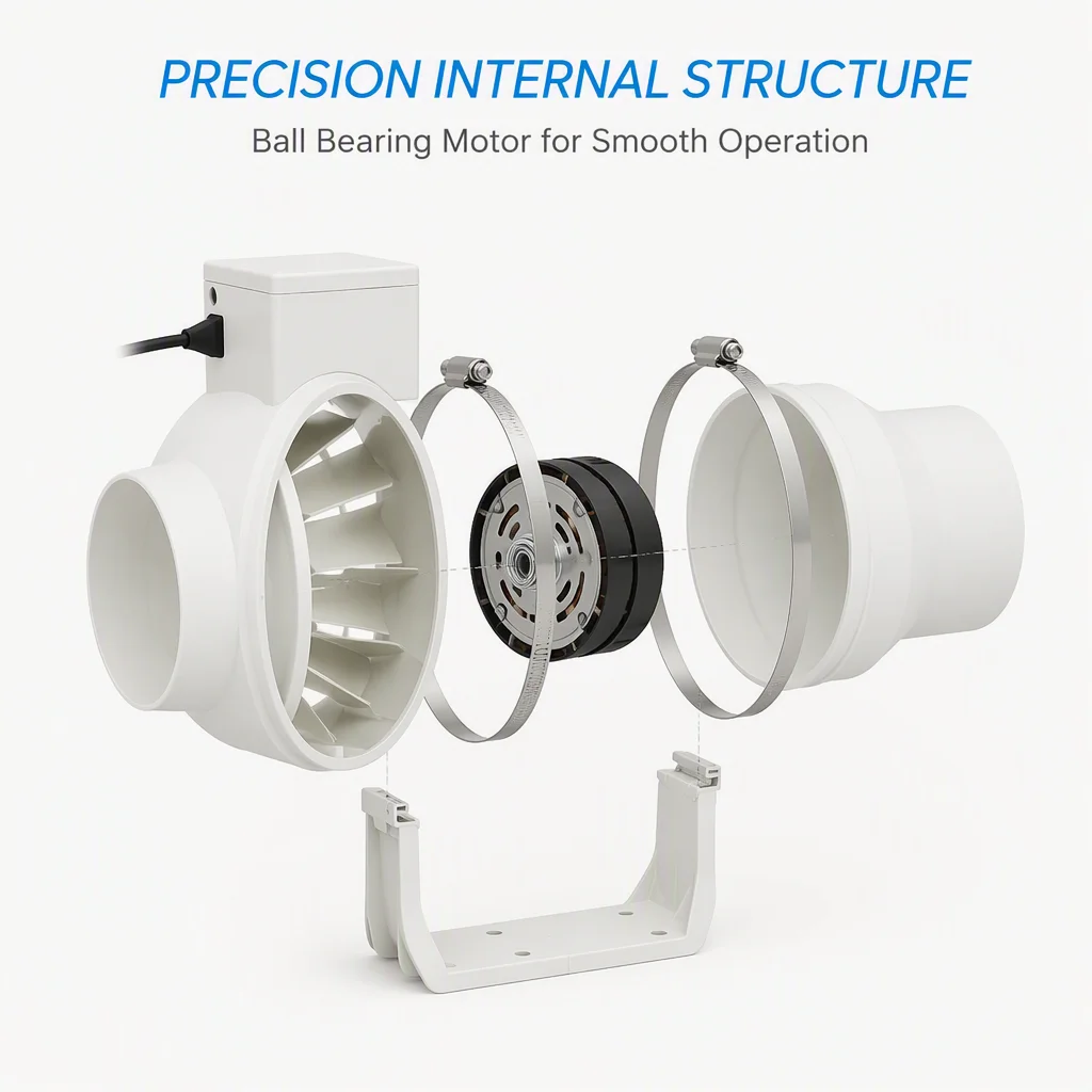 Inline Duct Air Extractor, 110-240V, Electric - detail 6