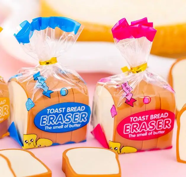 4 шт./компл. Kawaii ластик для еды креативный милый потрясающий карандаш ластик для хлеба Канцелярские Товары для детей школьные принадлежности Тост Хлеб резинка