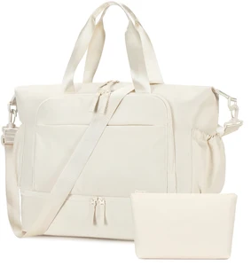 2 Unit Carry-on Tote Bag Set Large Capacity for Women With Laptop Pocket and Shoes Compartment Sports Bag Travel Duffel Bag